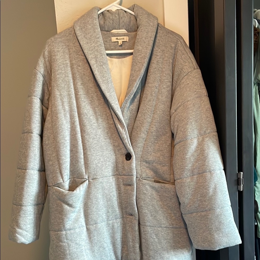 Madewell Gray Puffer Jacket Cozy Essential